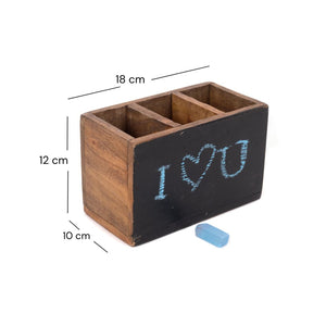 BESTECKKASTEN mit Tafel | Mahagoni Holz, 18 cm | Tischbutler