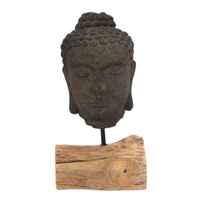 SKULPTUR "BUDDHA" | 45 cm, Beton | Buddha-Kopf, Buddha Deko Objekt