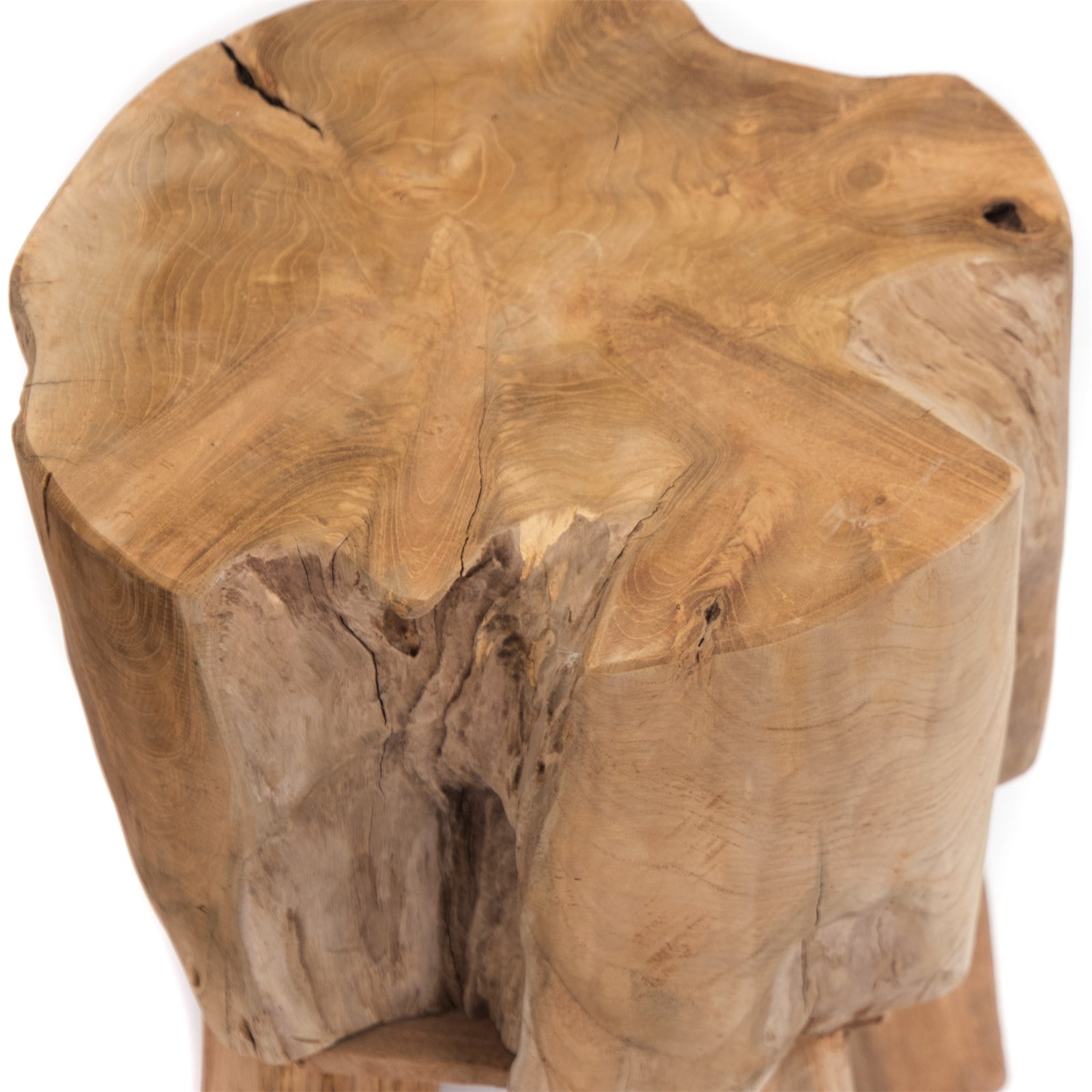 RUNDER BAUMSTAMM HOCKER "TRUNK" | Teak, 40 cm | Holz Schemel