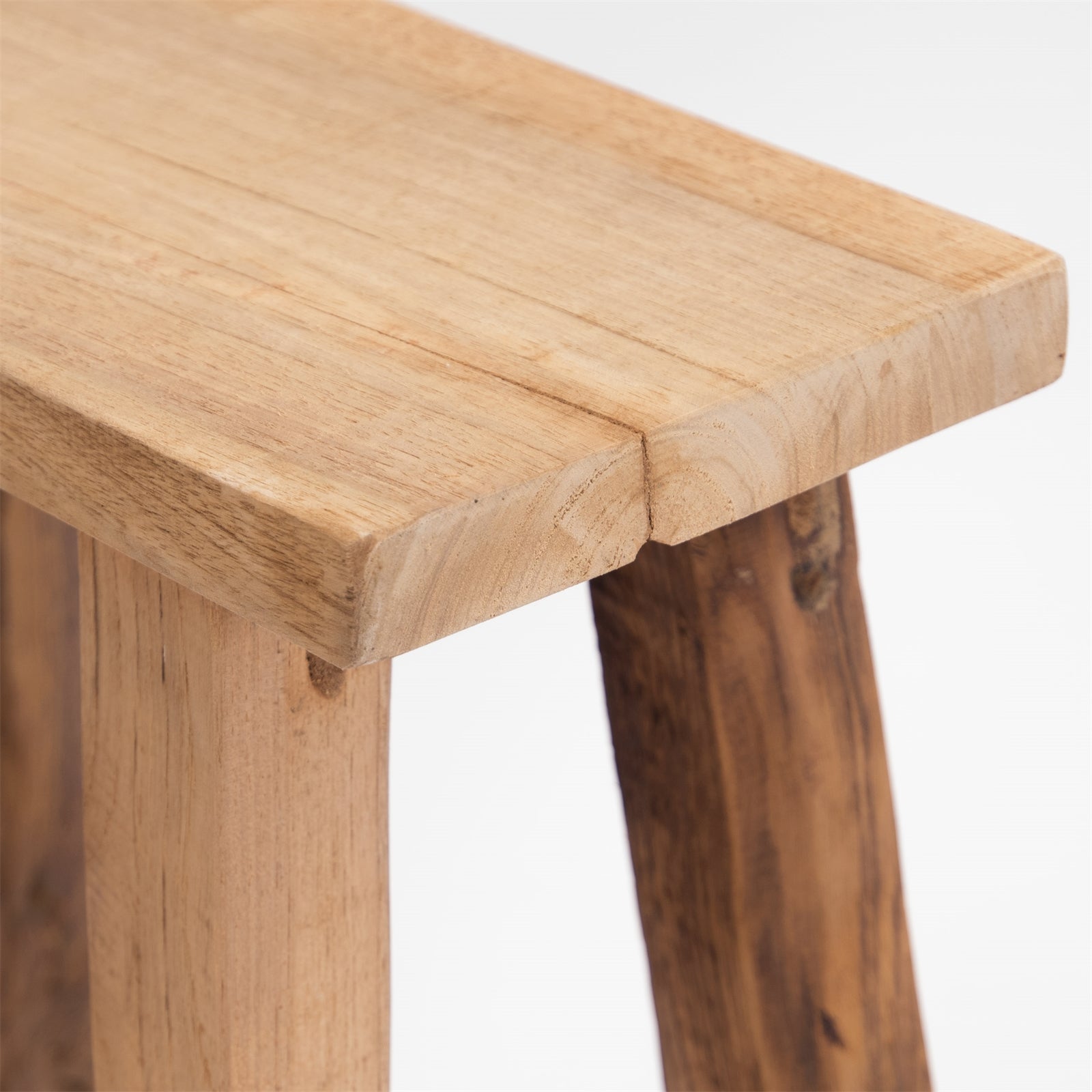 NATUR HOLZ HOCKER "MENNAGIO" | 50 cm, Teakholz | Sitzhocker