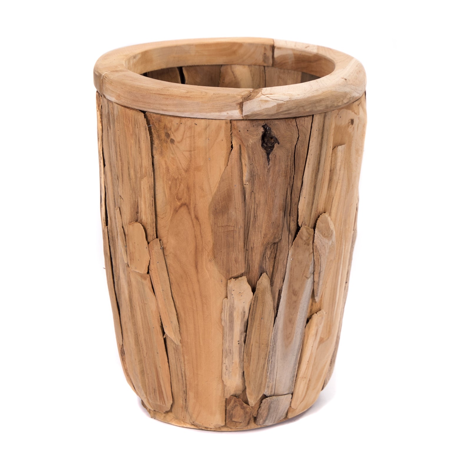 BODENVASE "VERDE" | Treibholz, 60 cm | Großer Teak Übertopf