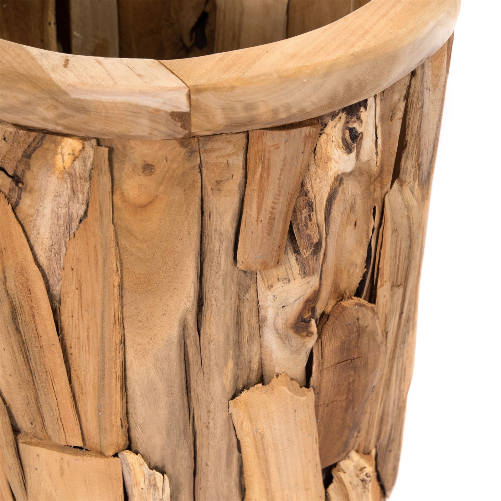 BODENVASE "VERDE" | Treibholz, 60 cm | Großer Teak Übertopf