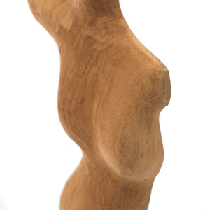 TEAK SKULPTUR "TORSO" | Teakholz, 57 cm | Weibliche Körper Statue