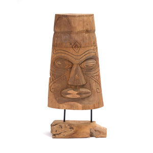 HOLZ SKULPTUR "TIKI" | Massivholz, 40 cm | Hawaii Tiki Deko Objekt