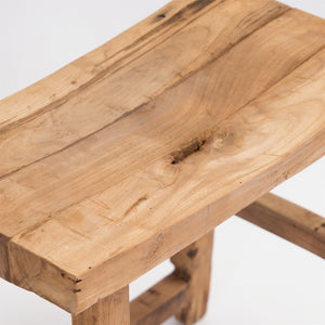 HOLZ HOCKER "CURVO" | Teakholz, 50 cm | Sitzhocker, Blumenhocker