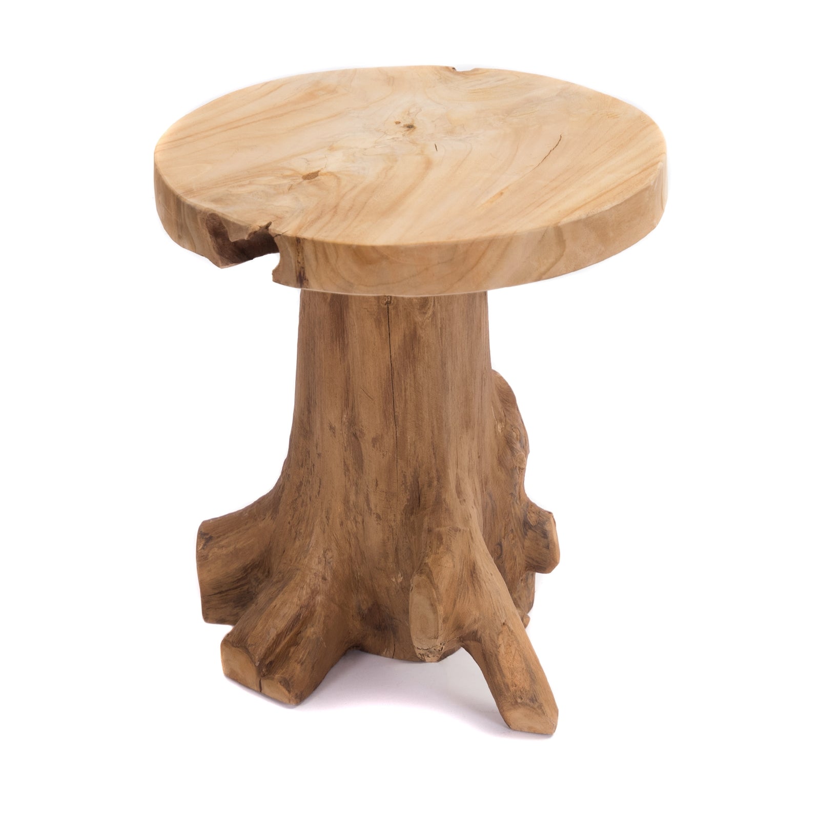 BAUMSTAMM BEISTELLTISCH "FIDO" | 40 cm, Teak | Natur Sofatisch