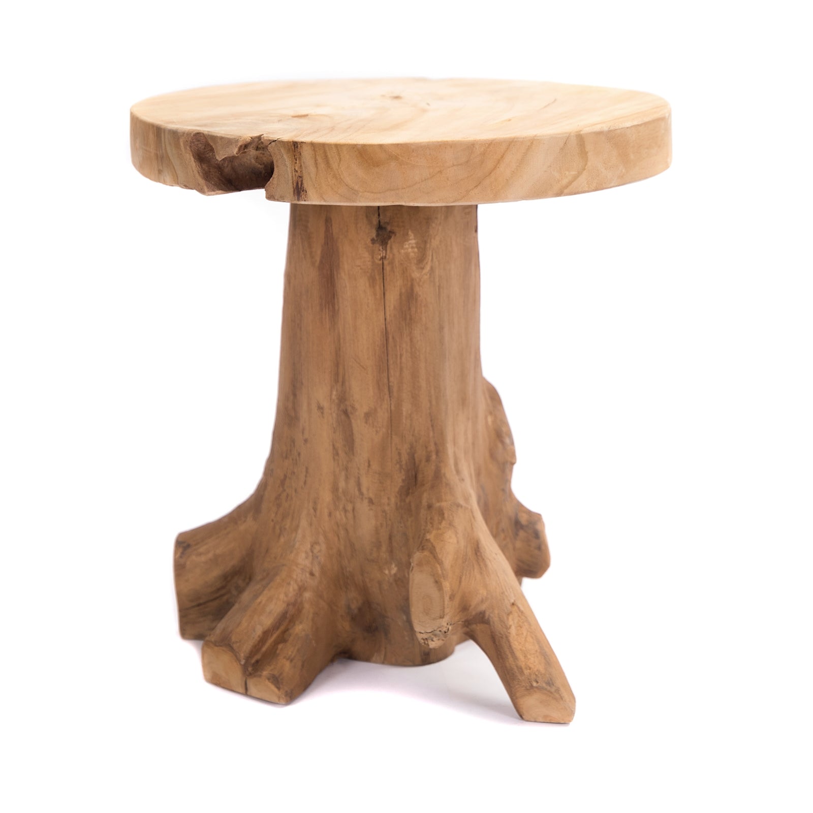 BAUMSTAMM BEISTELLTISCH "FIDO" | 40 cm, Teak | Natur Sofatisch