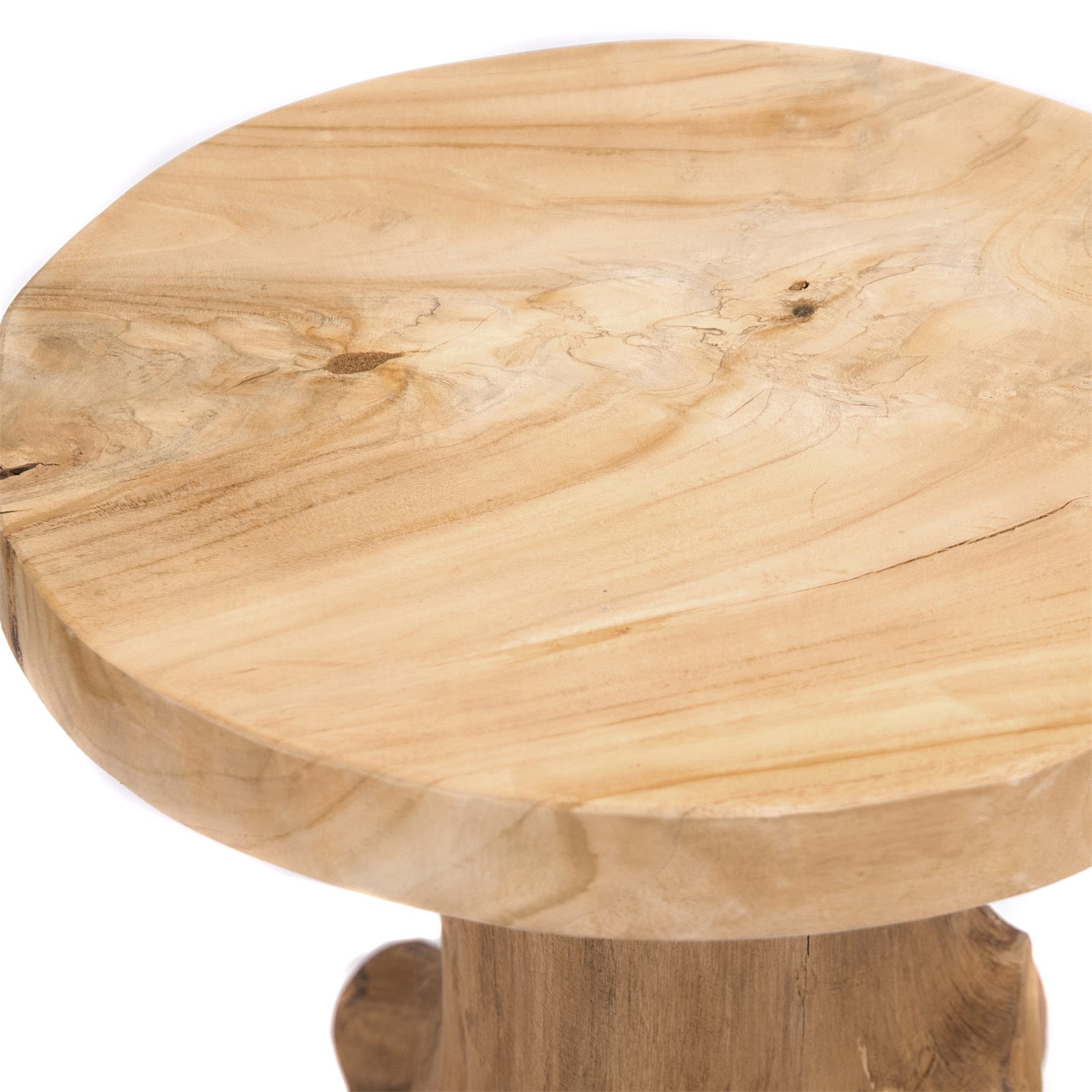 BAUMSTAMM BEISTELLTISCH "FIDO" | 40 cm, Teak | Natur Sofatisch