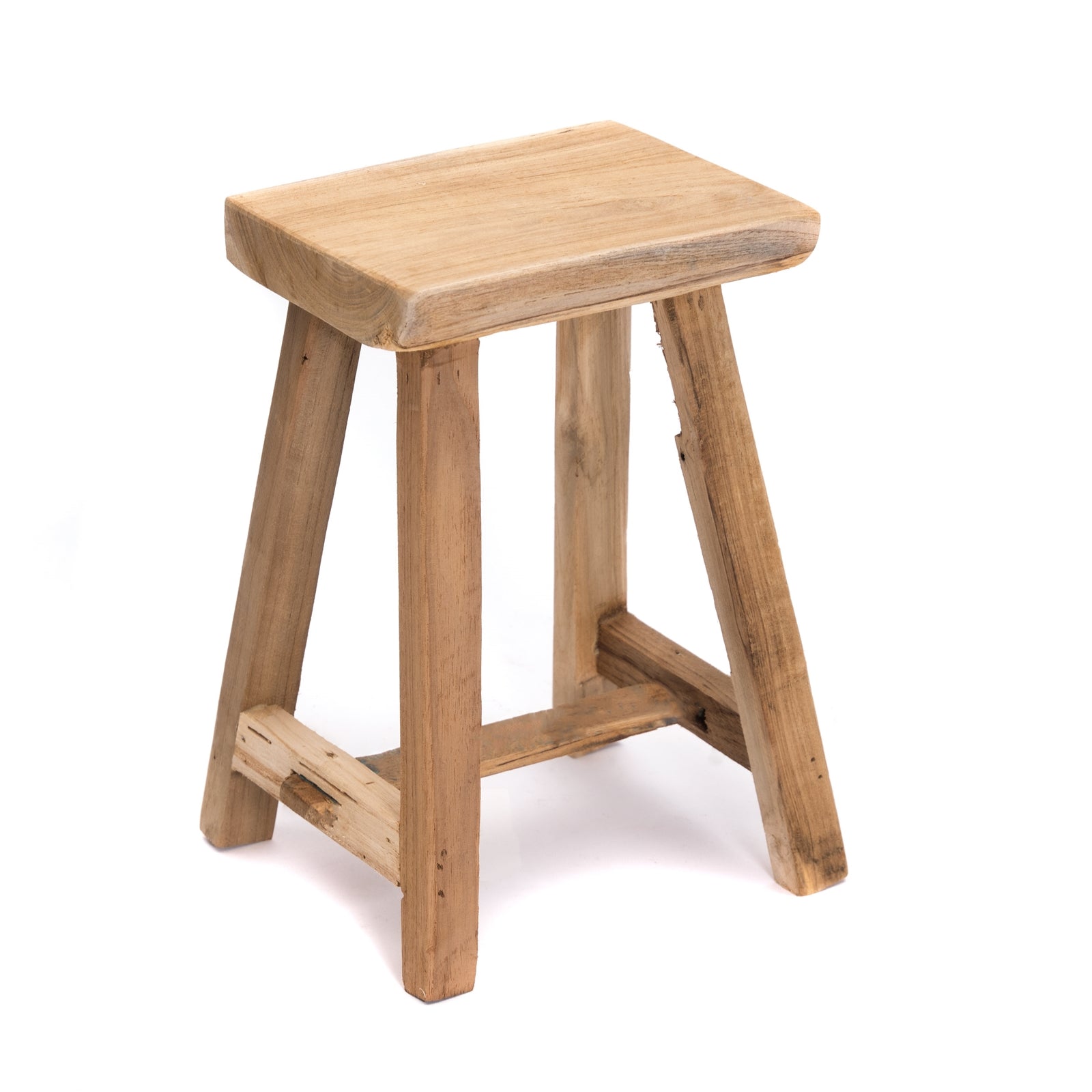 HOLZ HOCKER "SQUARE 30" | Teakholz, 30 cm | Teak Schemel, Blumenhocker