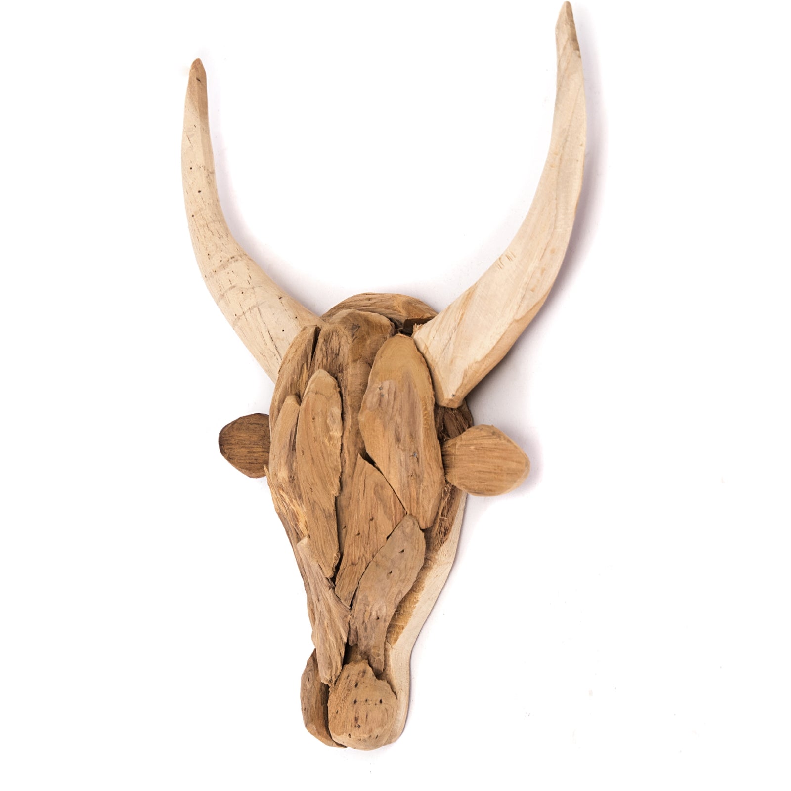 WAND DEKO "BULL HEAD" | Teakholz, 34 cm | Treibholz Deko Geweih