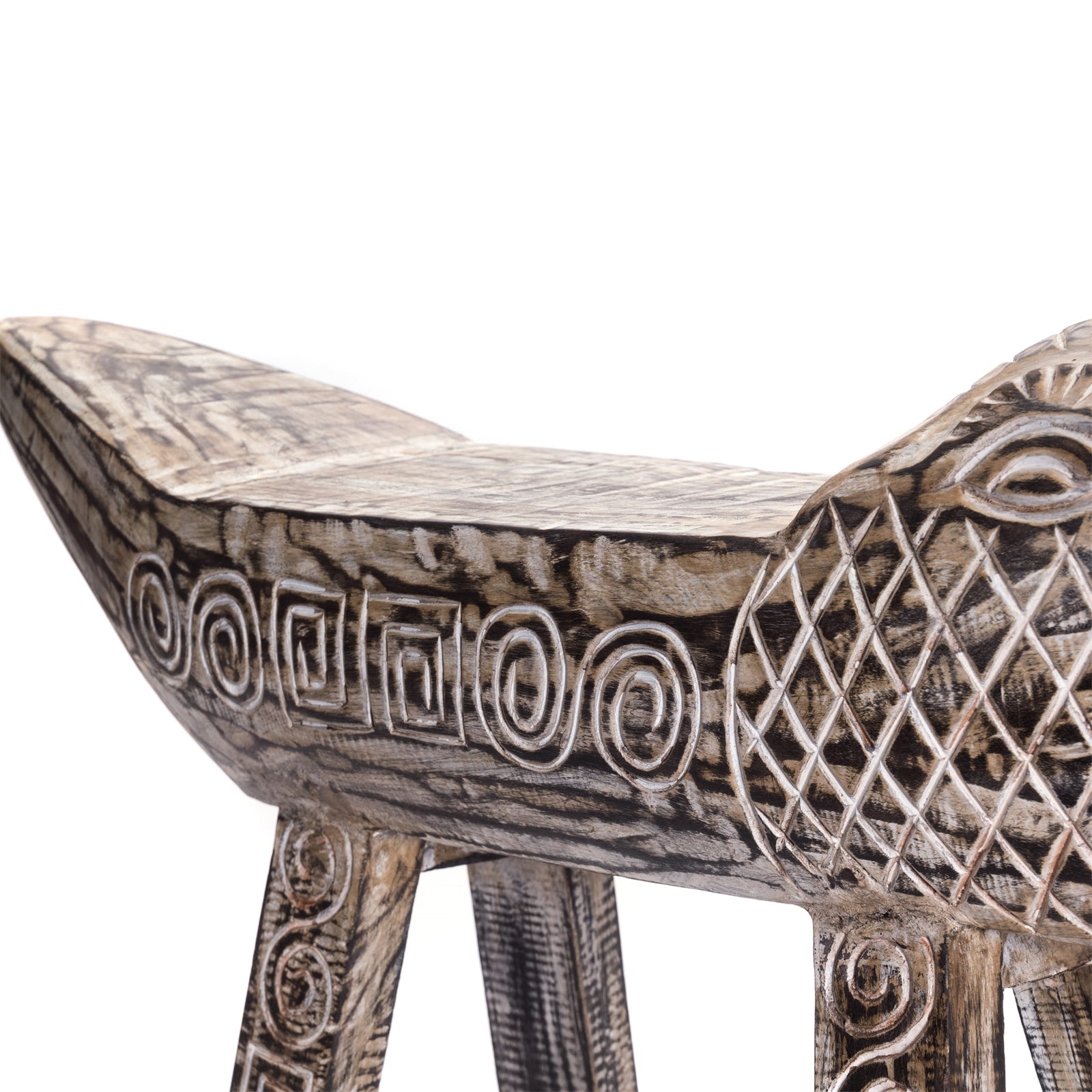 GESCHNITZTE HOLZ BANK "CROCO" | Holz, 100 cm | Krokodil Sitzbank