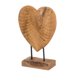 HERZ FIGUR "LOVE" | Holz, 36 cm | Herz Skulptur, Deko Aufsteller