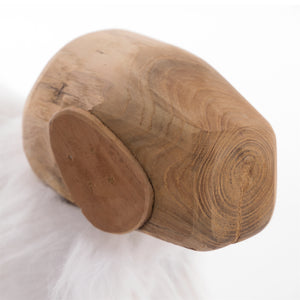 DEKO SCHAF "WILMA" | Kunstfell, Holz, 44 cm | Schaf Figur