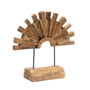 HOLZ SKULPTUR "HALF SUN" | 50 cm, Holz | Deko Objekt, Standfigur
