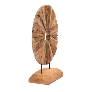 HOLZ SKULPTUR "CIRCLE" | Holz, 54 cm | Rundes Deko Objekt