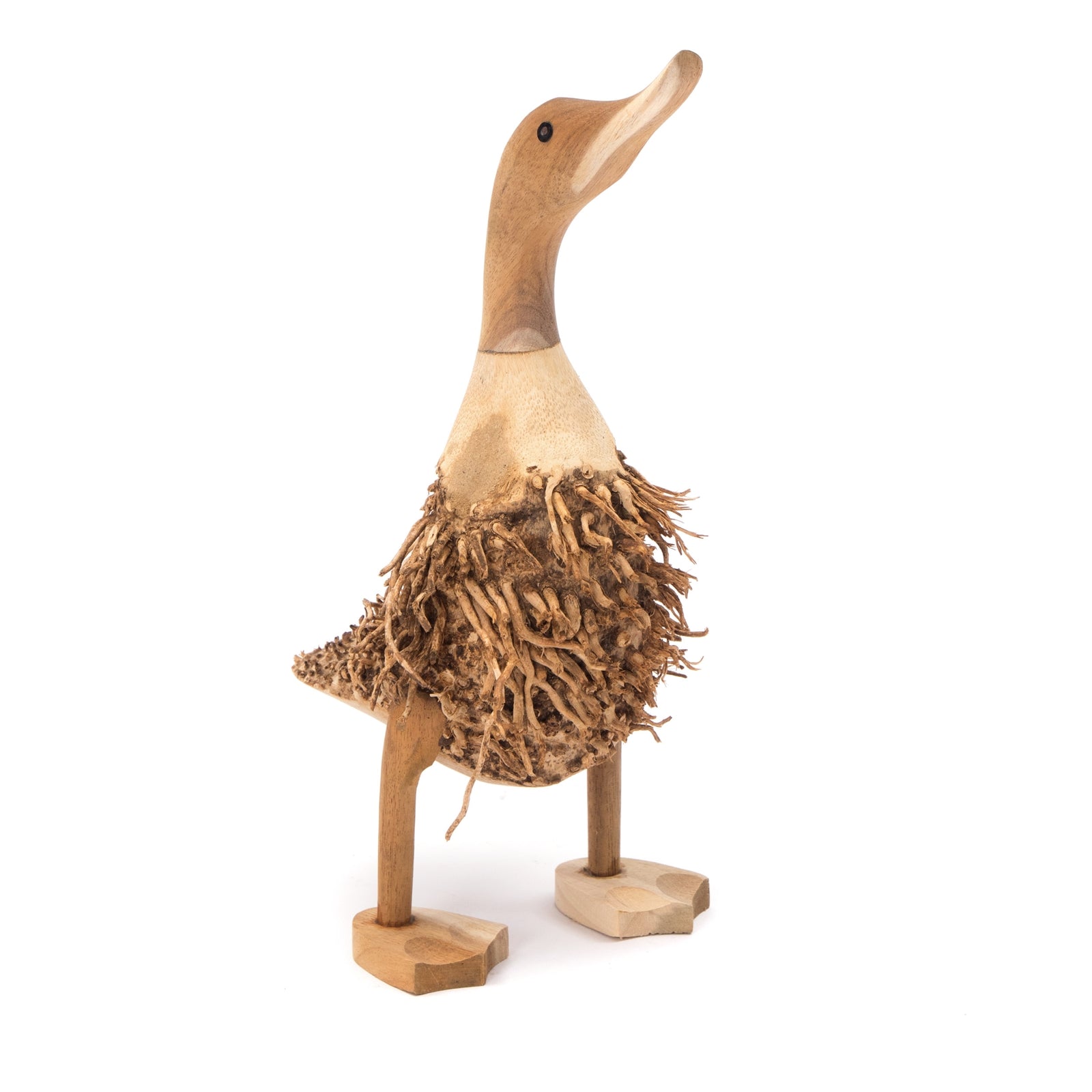 HOLZ ENTE "DUCK" | Bambus, 33x15cm (HxL) | Wurzel Ente, Enten Skulptur