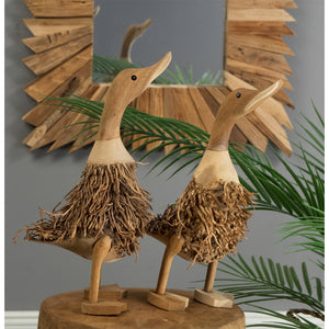 HOLZ ENTE "DUCK" | Bambus, 33x15cm (HxL) | Wurzel Ente, Enten Skulptur