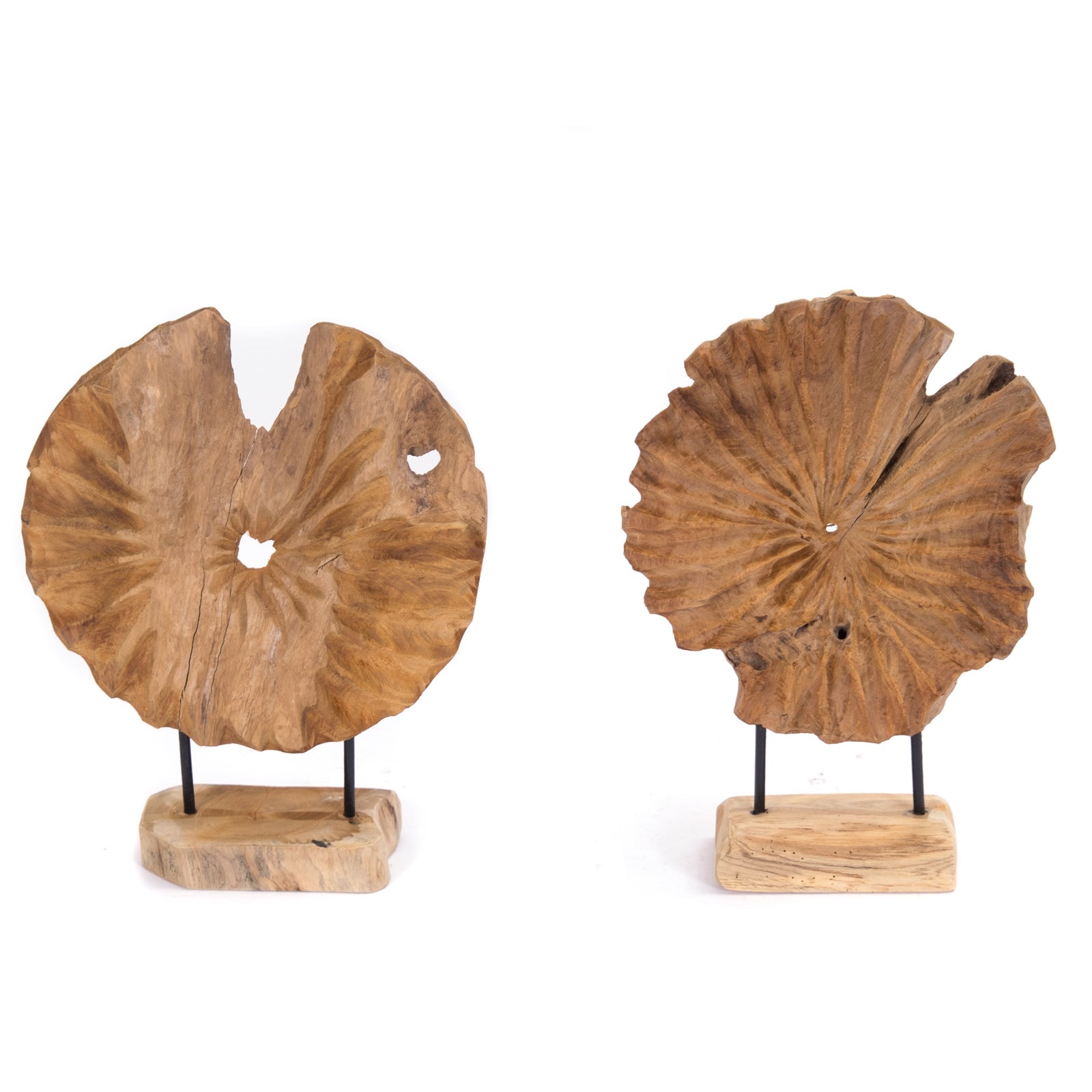 RUNDE HOLZ SKULPTUR "ROYA" | 40 cm | Dekoobjekt, Holzfigur