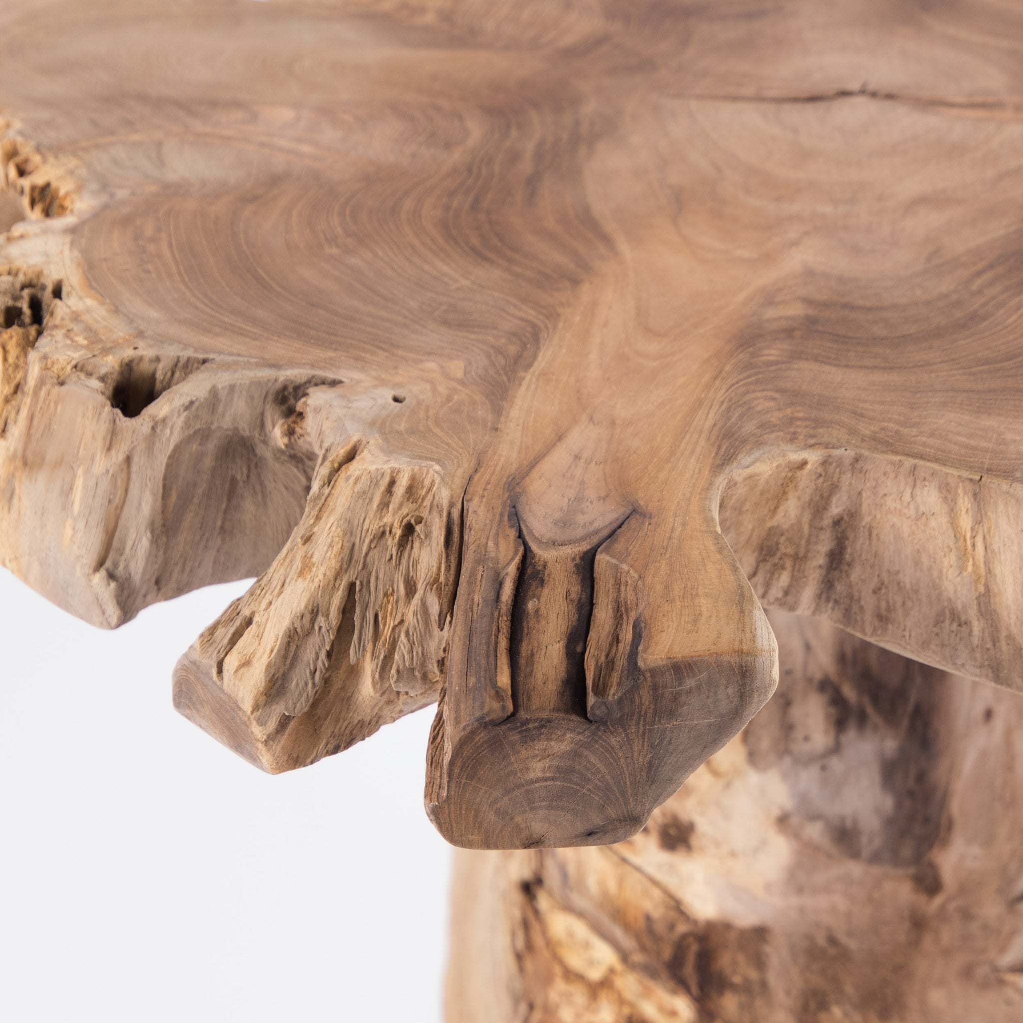 BEISTELLTISCH "TRONKO" | Teak, 70 cm | Baumstamm Couchtisch