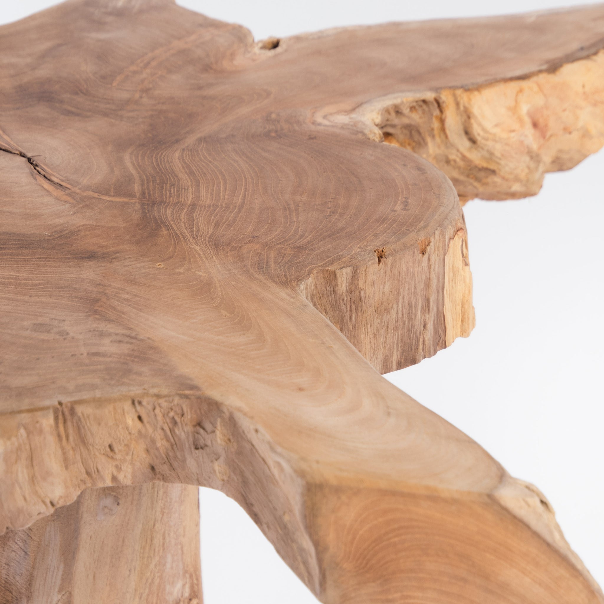 BEISTELLTISCH "TRONKO" | Teak, 70 cm | Baumstamm Couchtisch