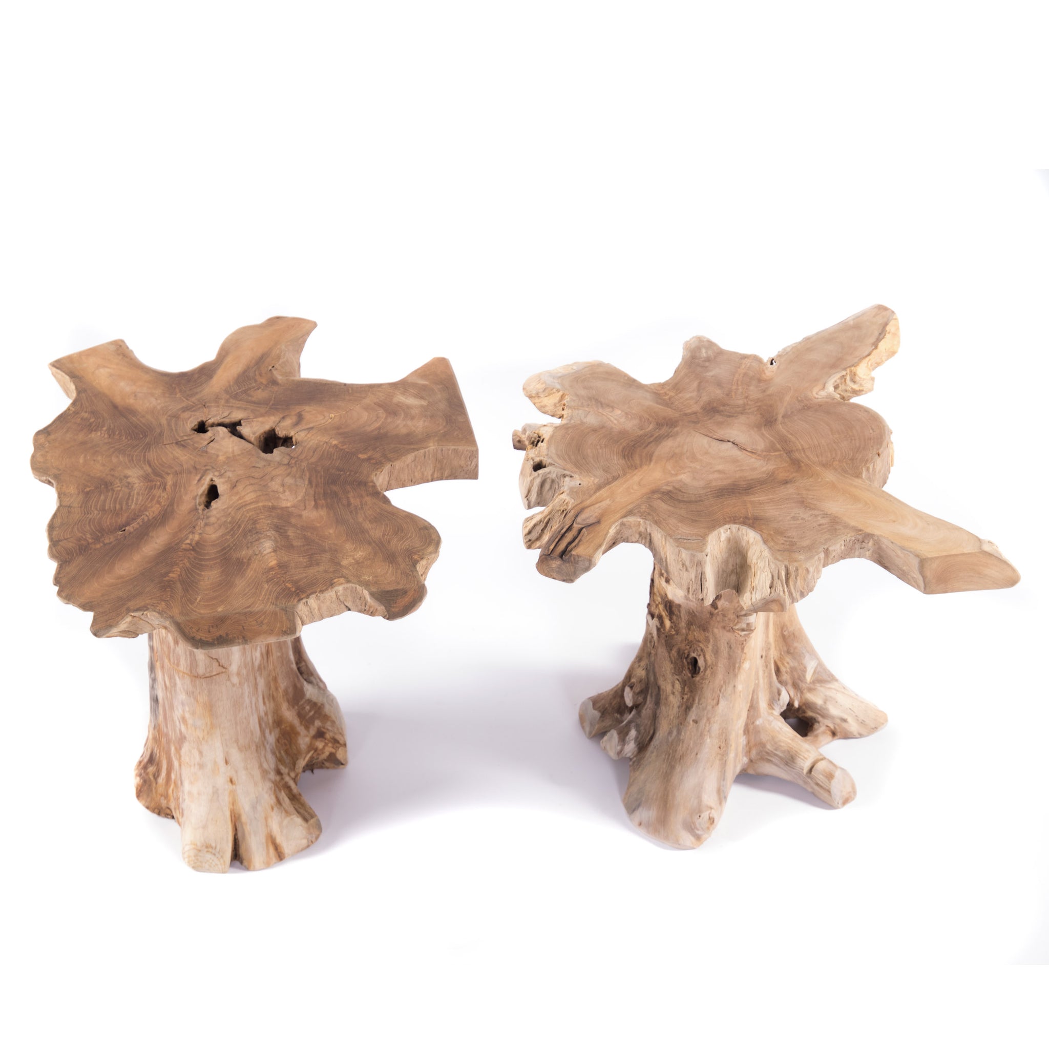 BEISTELLTISCH "TRONKO" | Teak, 70 cm | Baumstamm Couchtisch