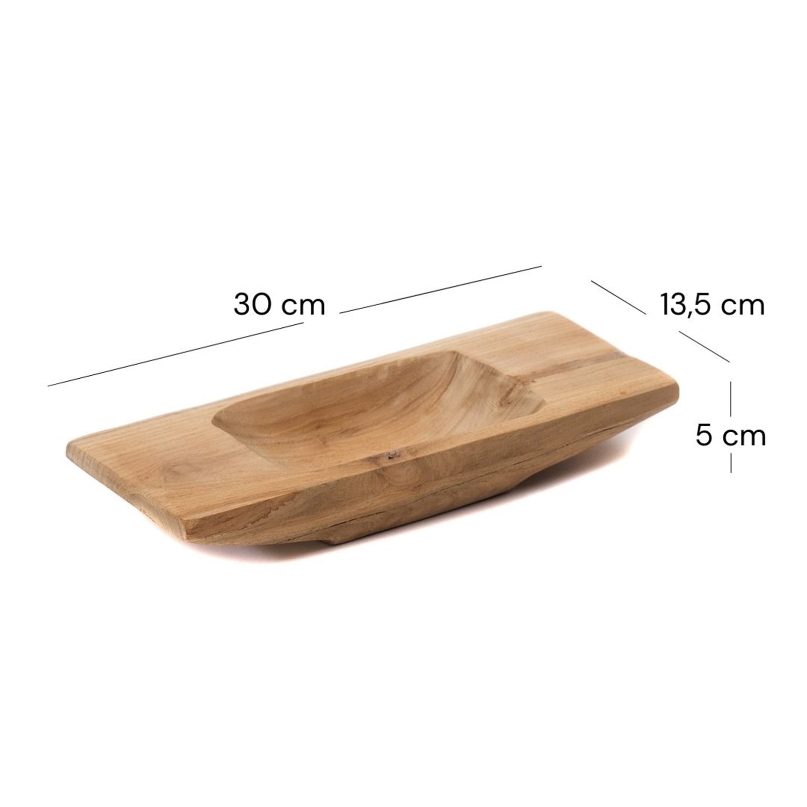TEAKHOLZ SCHALE "BARCO 30" | Teakholz, 30 cm | Holz Tablett
