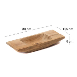 TEAKHOLZ SCHALE "BARCO 30" | Teakholz, 30 cm | Holz Tablett