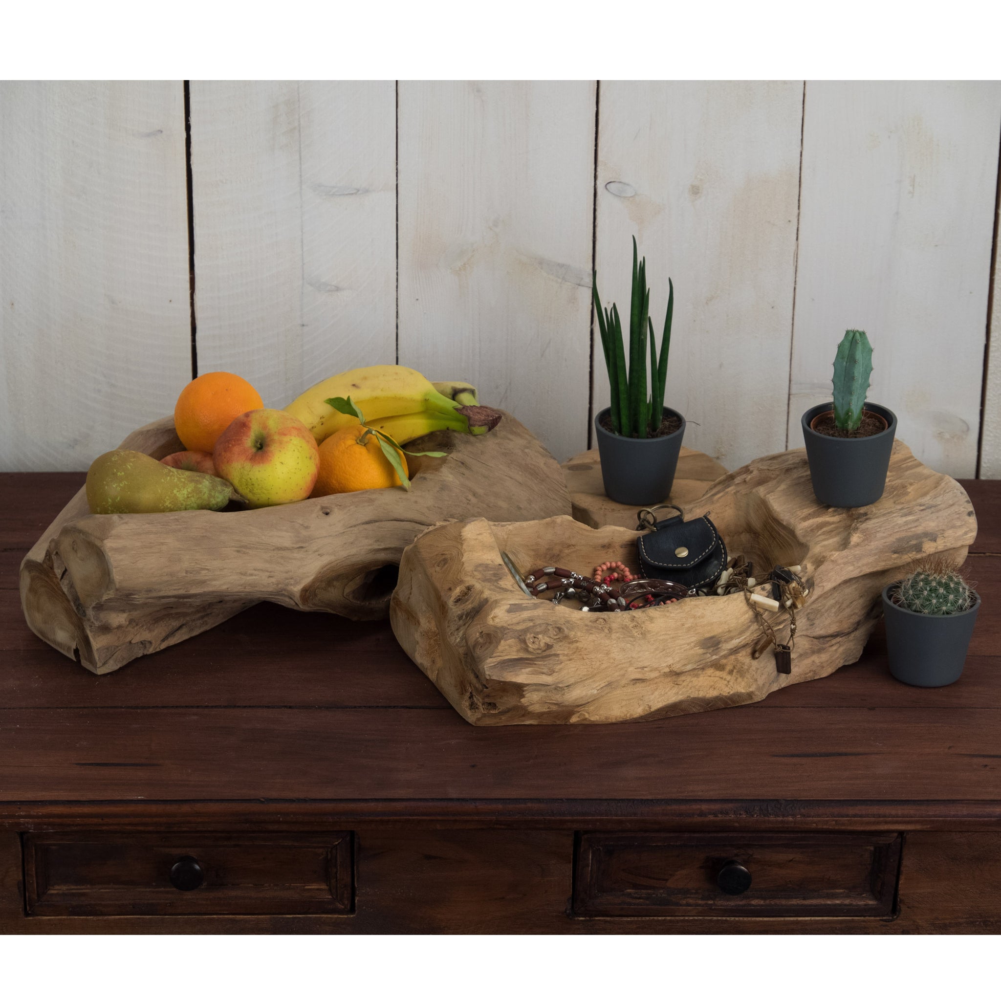 WURZELHOLZ SCHALE "NOVIA" | 41 cm, Teakholz | Naturholzschale