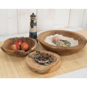 HOLZ SCHALEN SET "BOWL" | Teak | Deko Schale, Obstschale