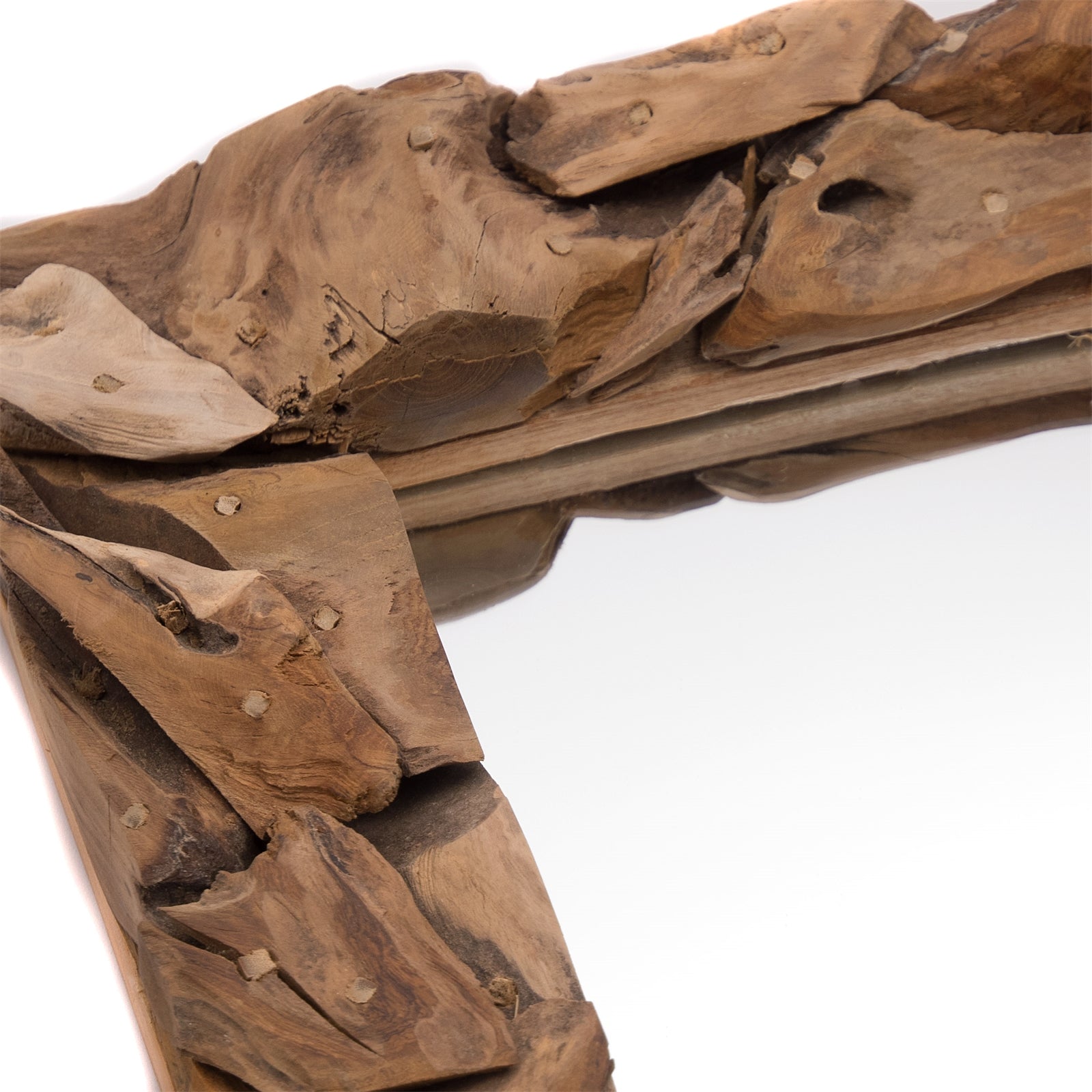 WANDSPIEGEL "RECTA 60" | Treibholz, 60 cm | Teak Holz Spiegel