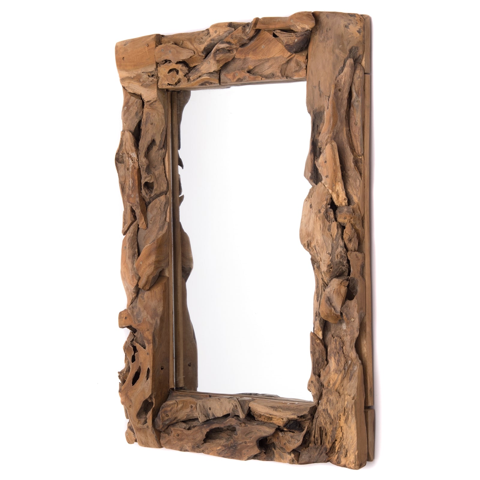 TREIBHOLZ SPIEGEL "RECTA 80" | Teak, 80 cm | Holz Wandspiegel