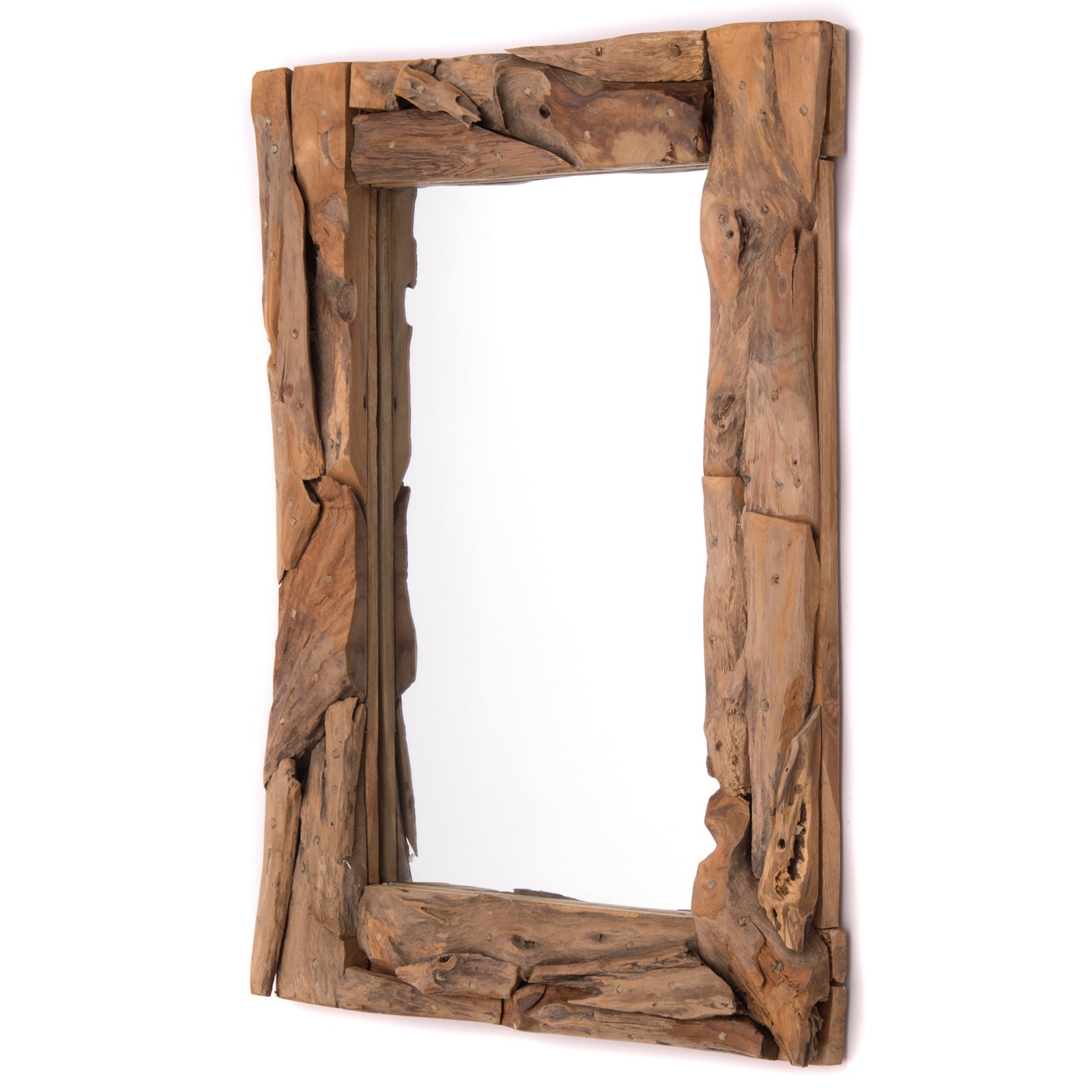 TREIBHOLZ SPIEGEL "RECTA 80" | Teak, 80 cm | Holz Wandspiegel