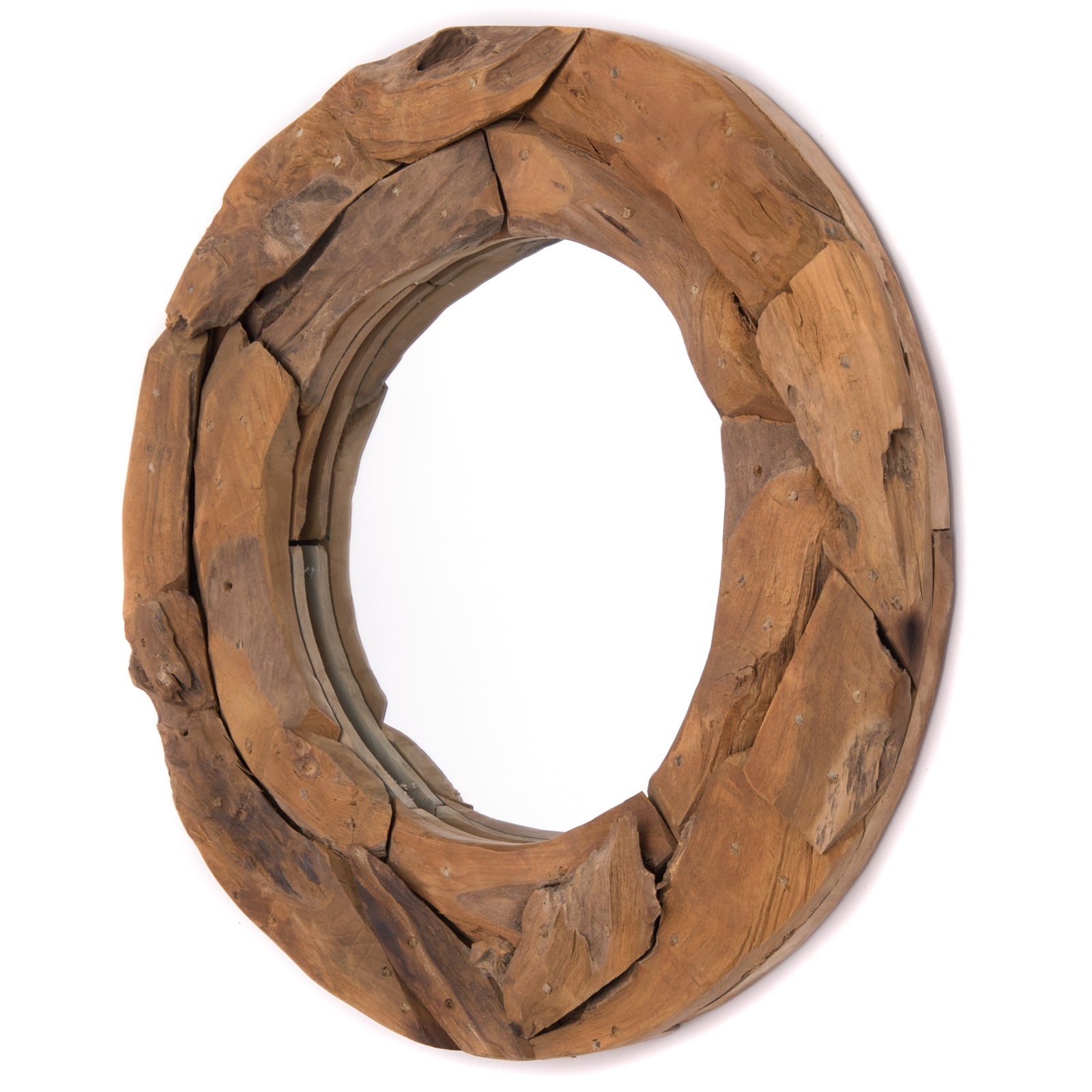 TEAK WANDSPIEGEL "ROUND 60" | Treibholz | Holz Spiegel