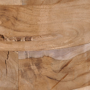 RUNDER TEAK HOCKER "NOVI" | 45x30 cm | Holz Schemel