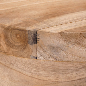 RUNDER TEAK HOCKER "NOVI" | 45x30 cm | Holz Schemel