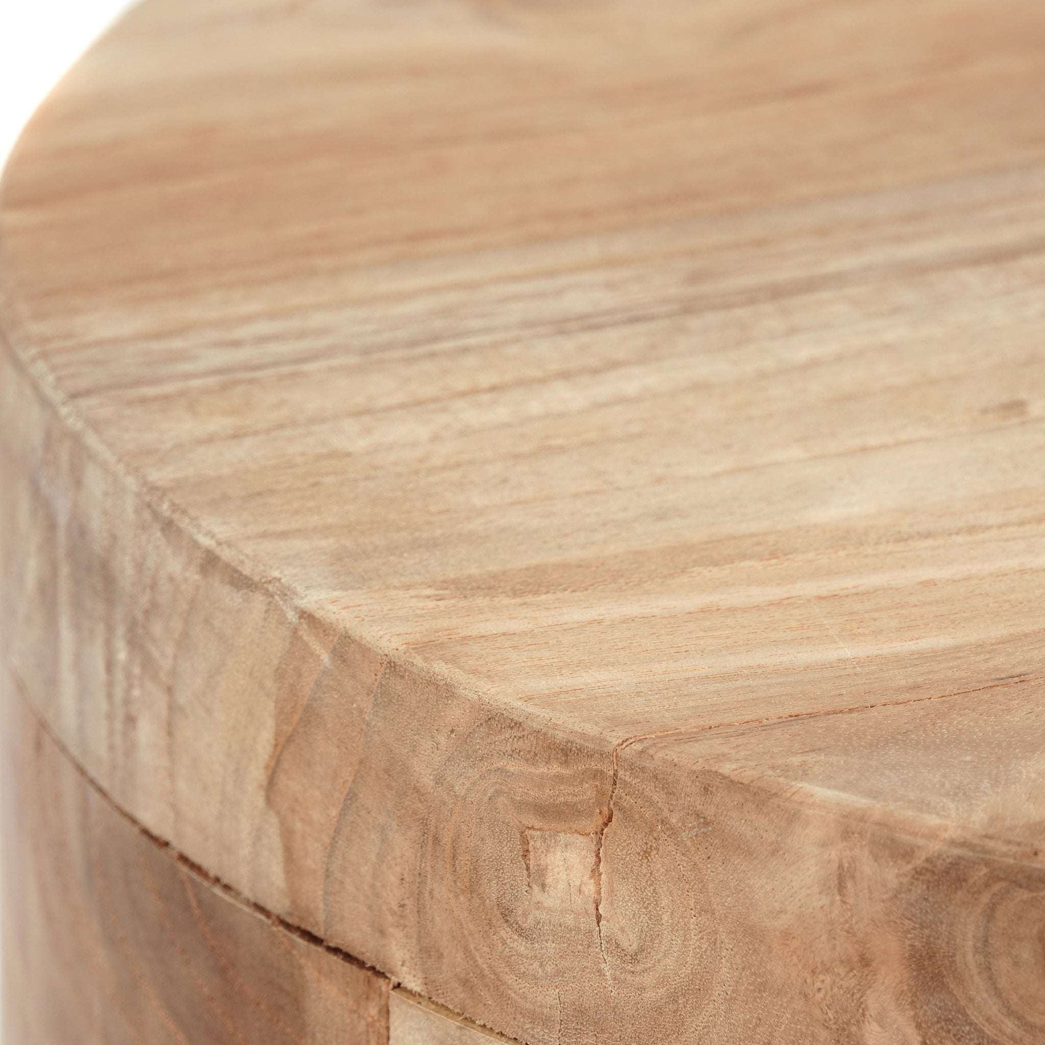 RUNDER TEAK HOCKER "NOVI" | 45x30 cm | Holz Schemel