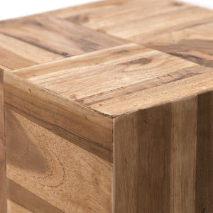 BEISTELLTISCH "PUZZLE" | Teak | Holz Blumen Hocker, Nachttisch