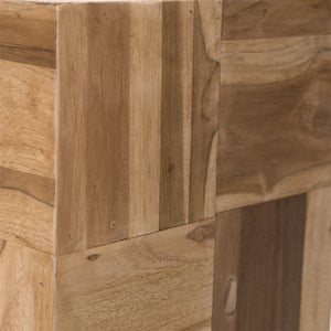 BEISTELLTISCH "PUZZLE" | Teak | Holz Blumen Hocker, Nachttisch