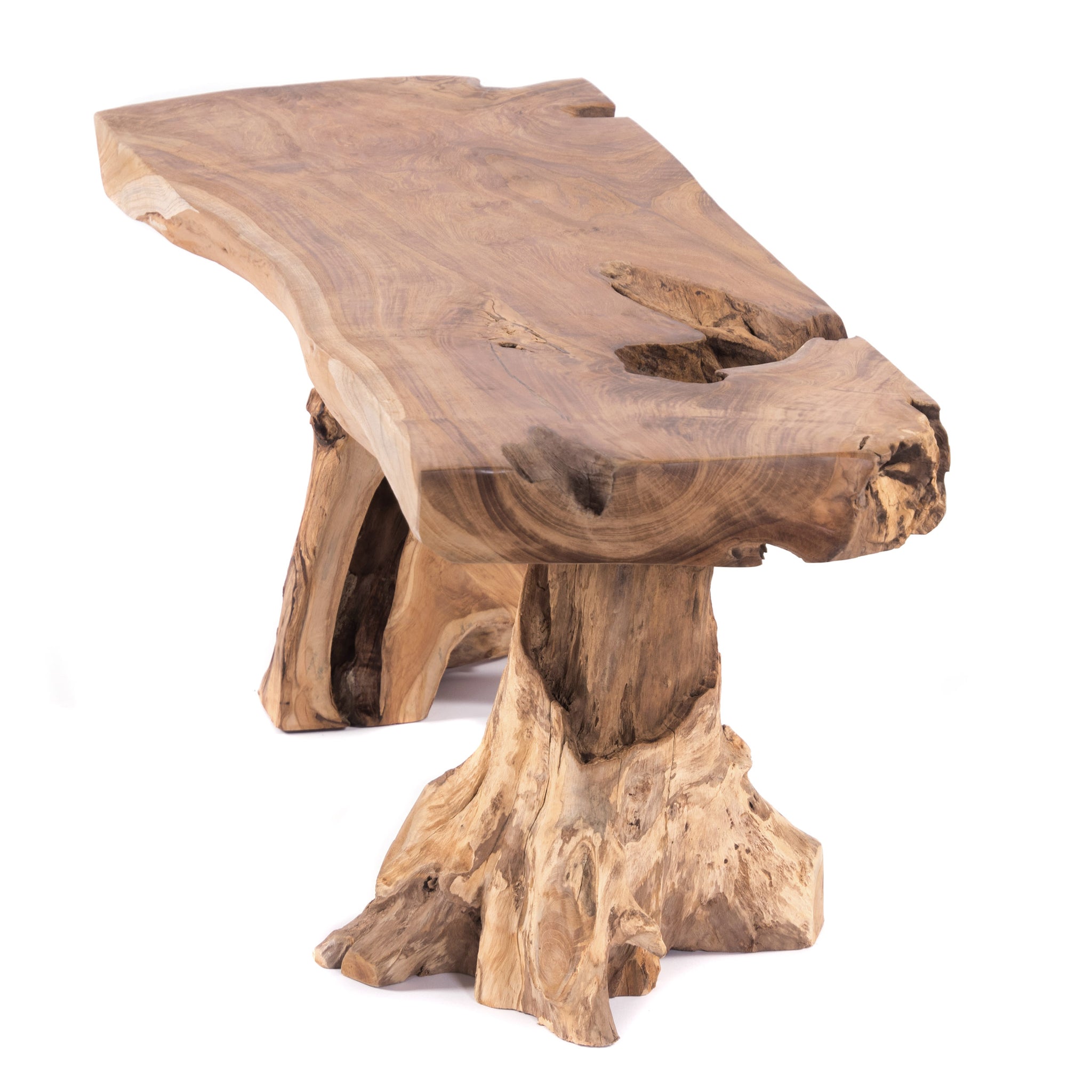 TEAK WURZELHOLZ BANK "ALVARO" | 113 cm | Holz Sitzbank