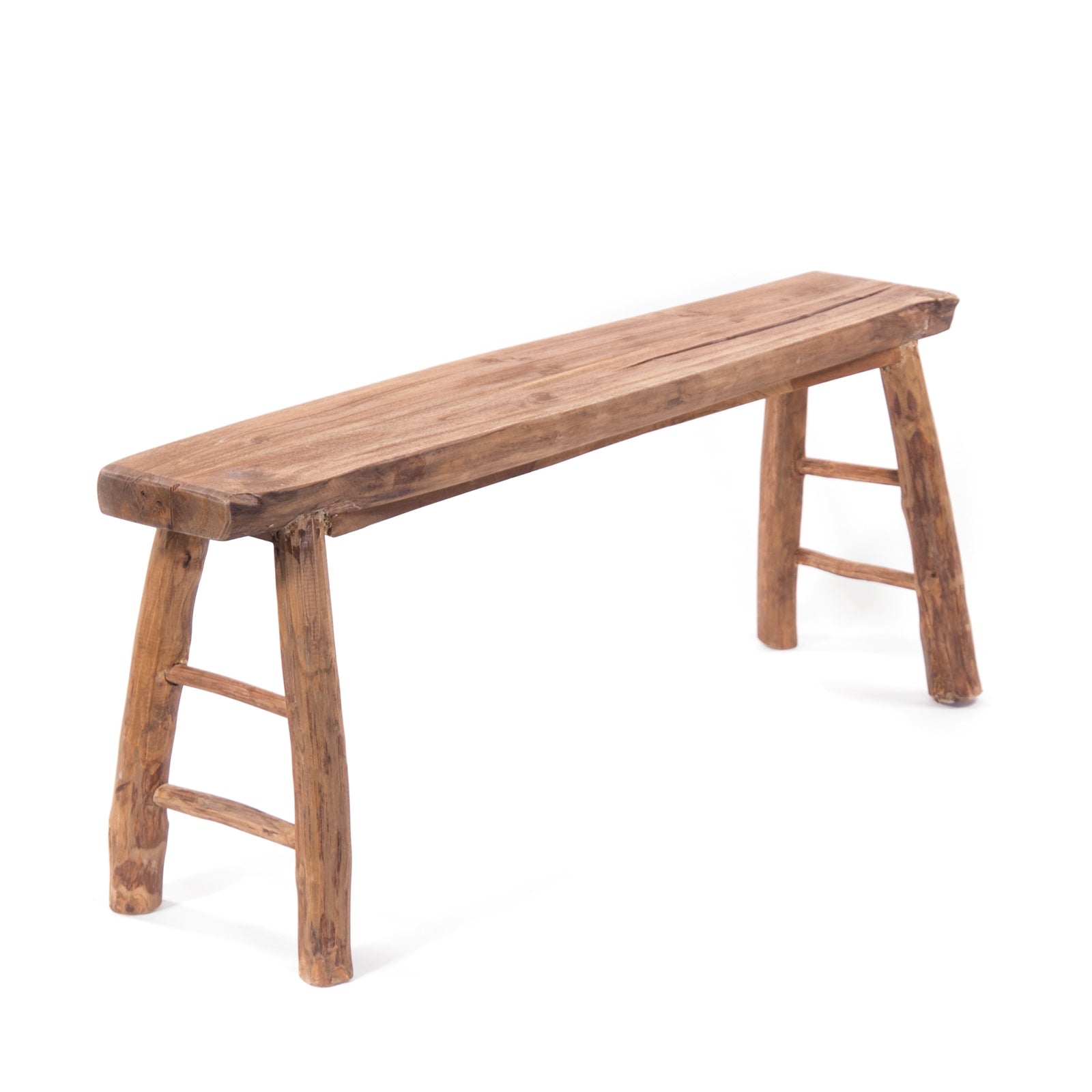 HOLZBANK "MALU 120" | Teakholz, 120 cm | Baumkante Sitzbank