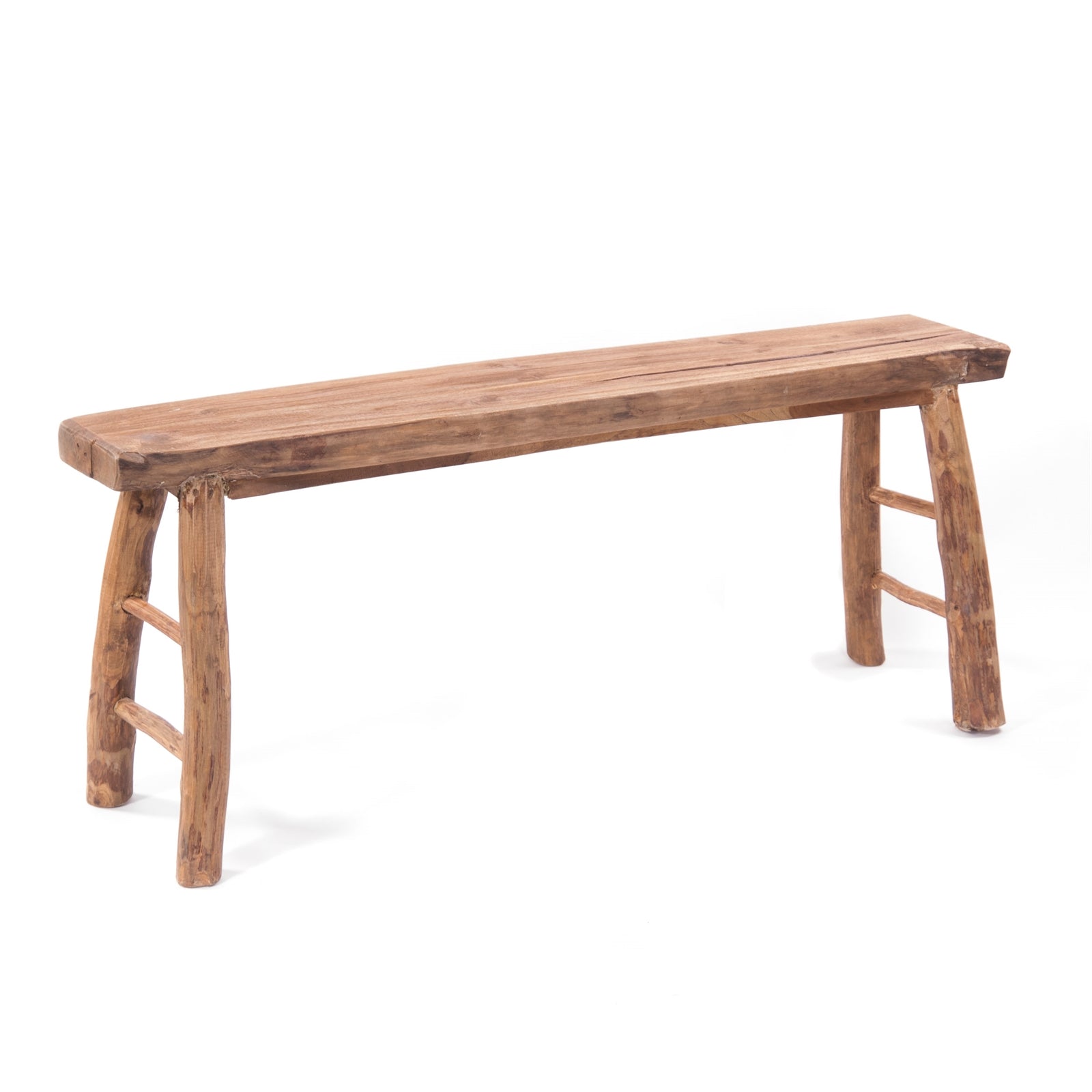 HOLZBANK "MALU 120" | Teakholz, 120 cm | Baumkante Sitzbank