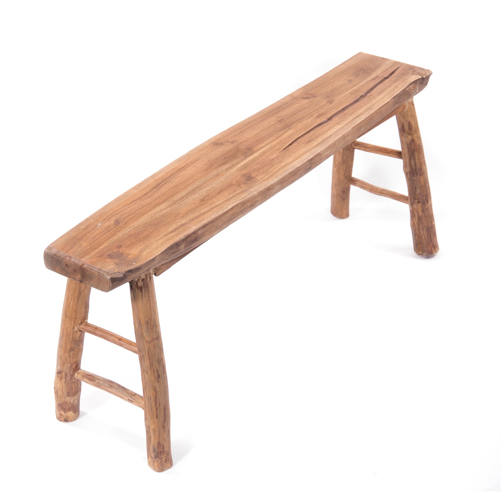 HOLZBANK "MALU 120" | Teakholz, 120 cm | Baumkante Sitzbank