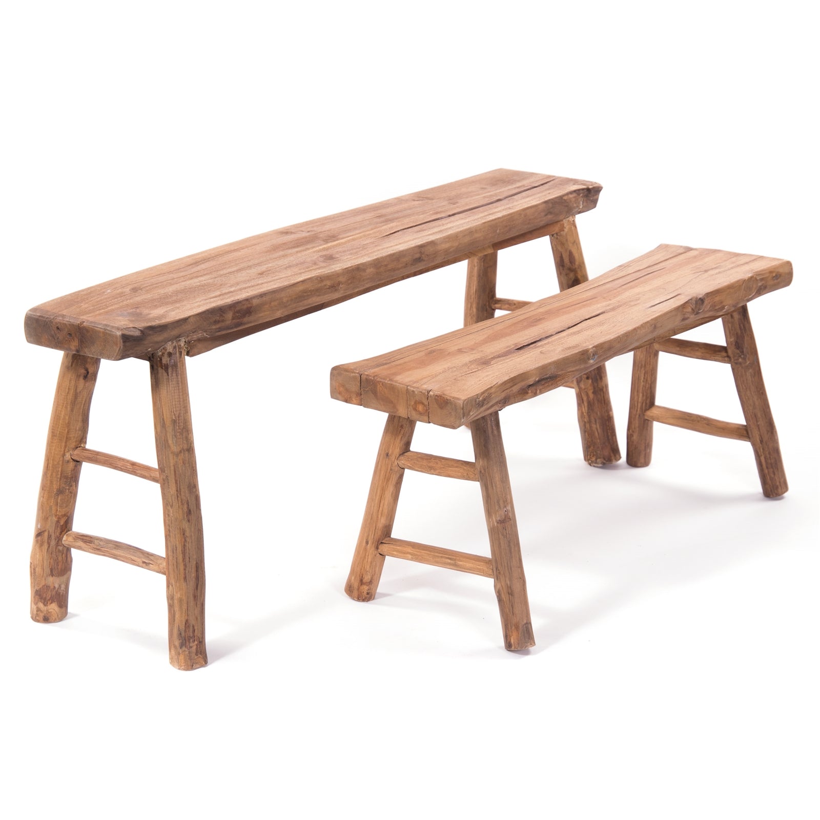 HOLZBANK "MALU 120" | Teakholz, 120 cm | Baumkante Sitzbank