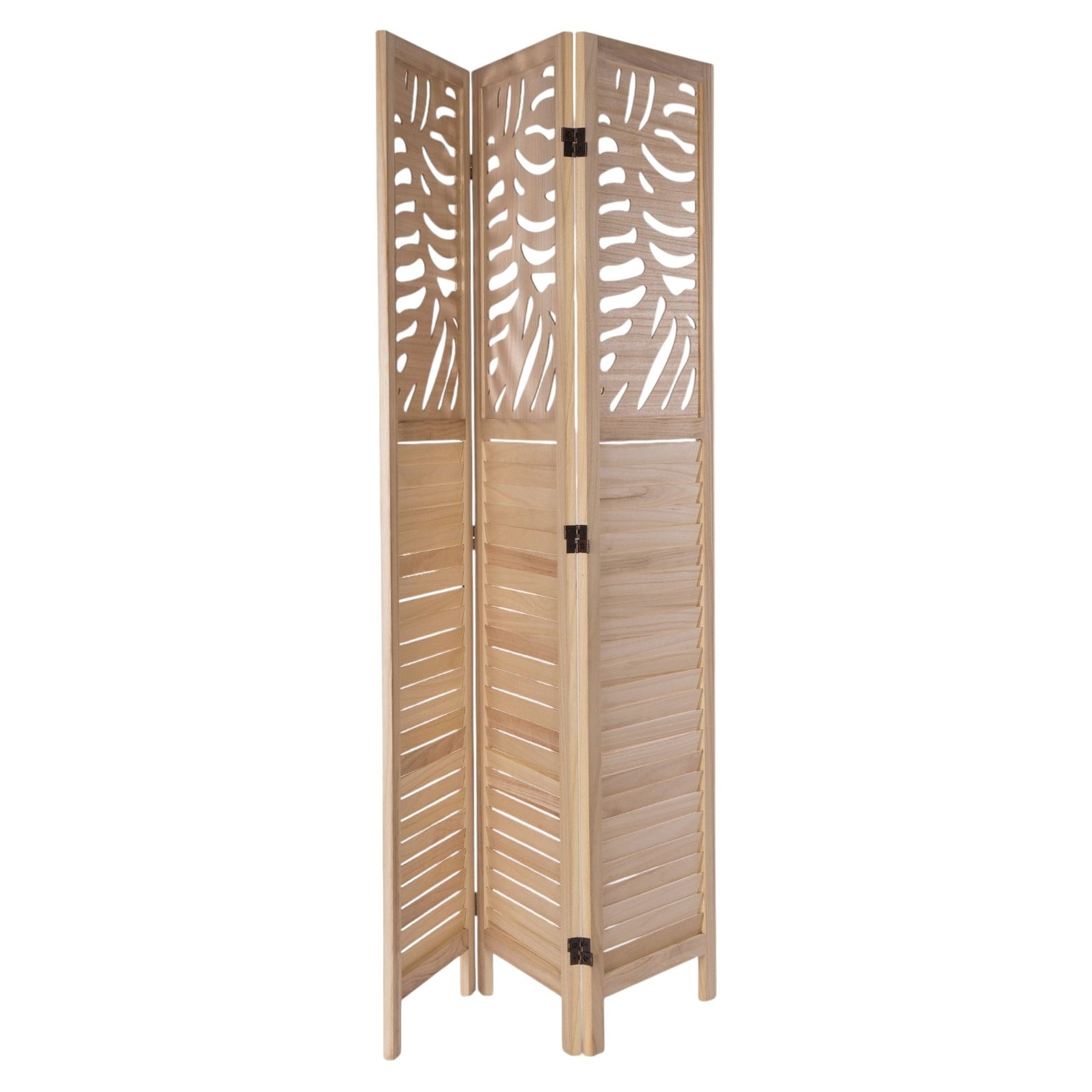 RAUMTEILER "PALM" | Holz 170x120cm natur | Paravent Stellwand klappbar