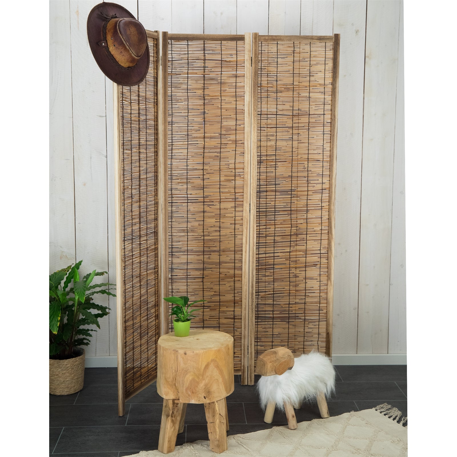 RAUMTEILER "VIVA" | Schilfrohr, 170x120 cm | Natur Paravent