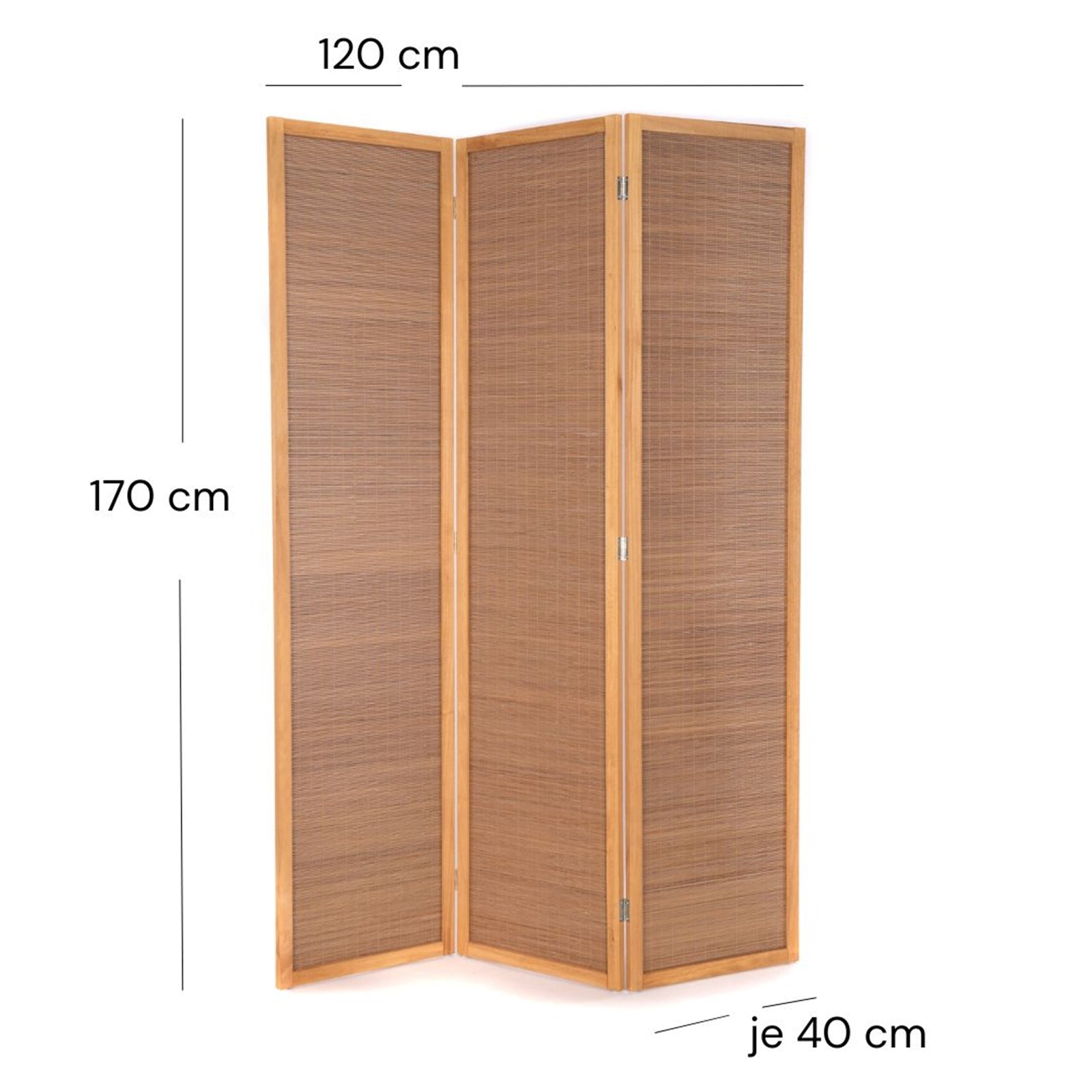RAUMTEILER "ALARA" | 170x120 cm, Bambus | Natur Paravent
