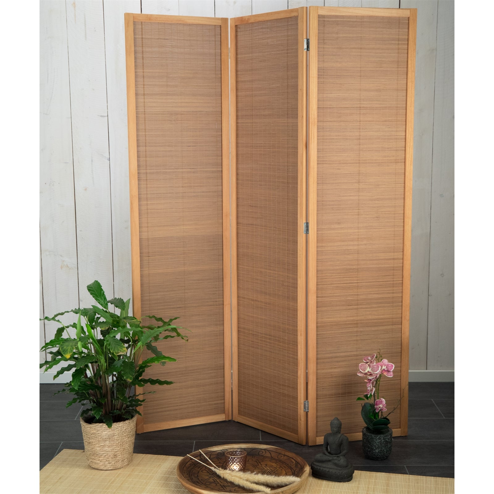 RAUMTEILER "ALARA" | 170x120 cm, Bambus | Natur Paravent
