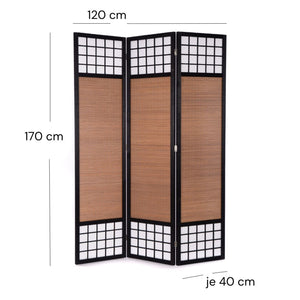 JAPANISCHER RAUMTEILER "OSAKA" | 170x120 cm, 3-teilig | Shoji Paravent