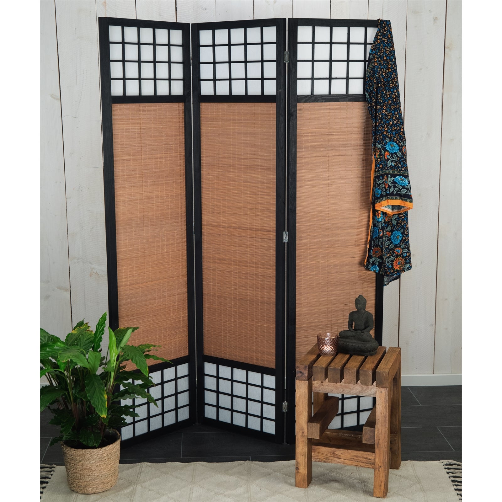 JAPANISCHER RAUMTEILER "OSAKA" | 170x120 cm, 3-teilig | Shoji Paravent