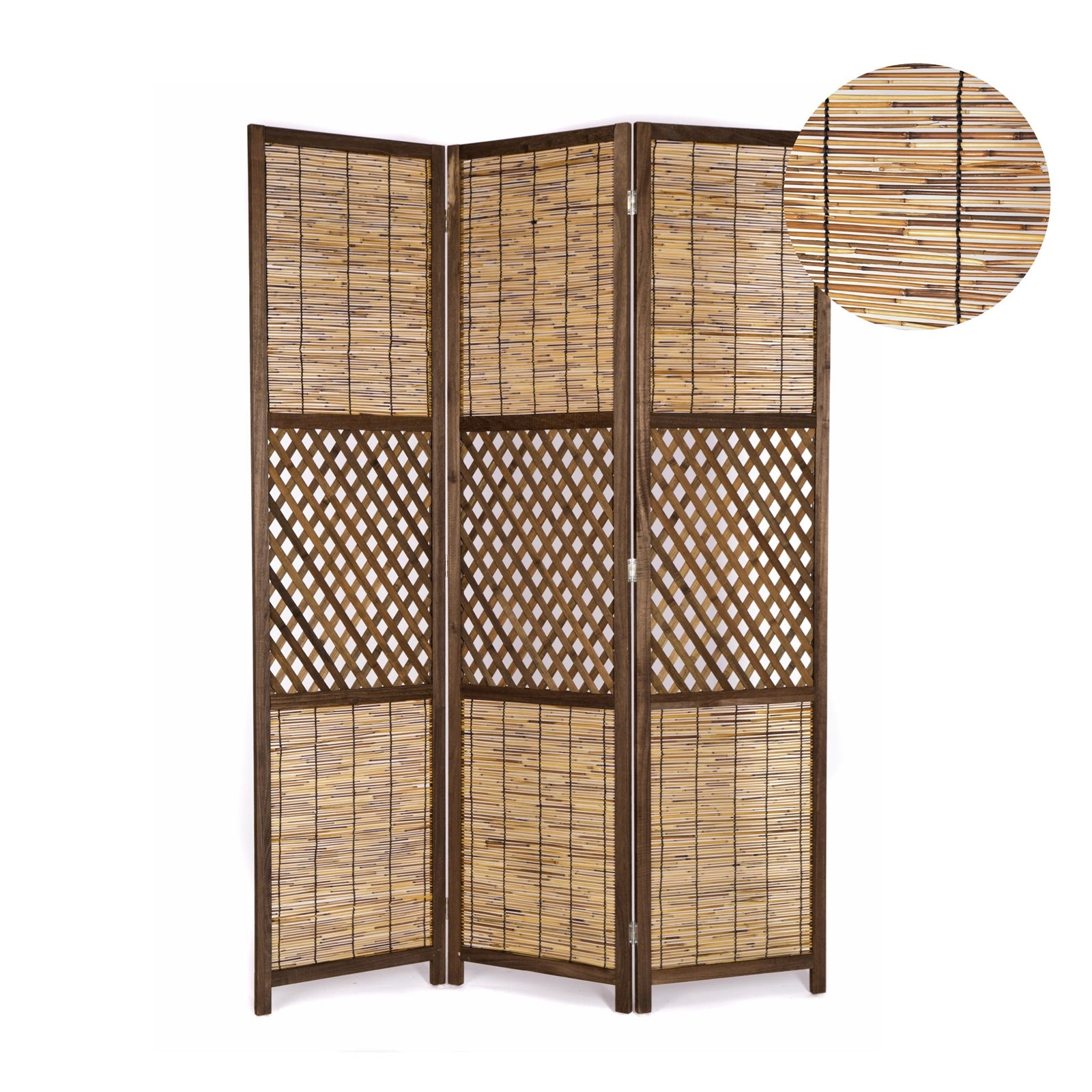RAUMTEILER "AMBIENTE" | 3-teilig, Bambus, Schilf | Natur Paravent